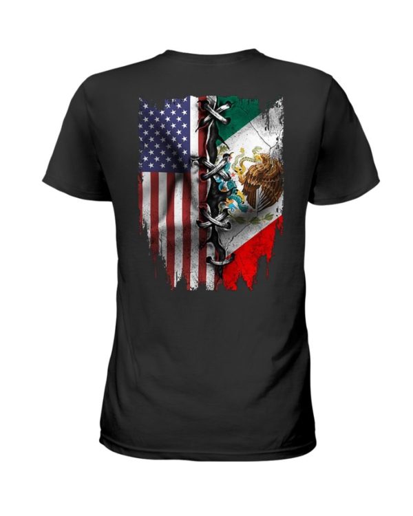 Mexican and American Flag Shirt Apparel