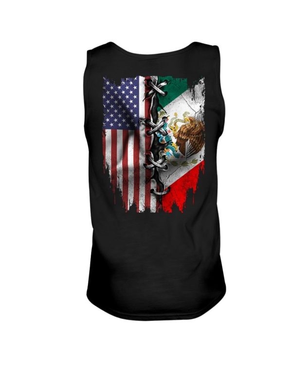 Mexican and American Flag Shirt Apparel