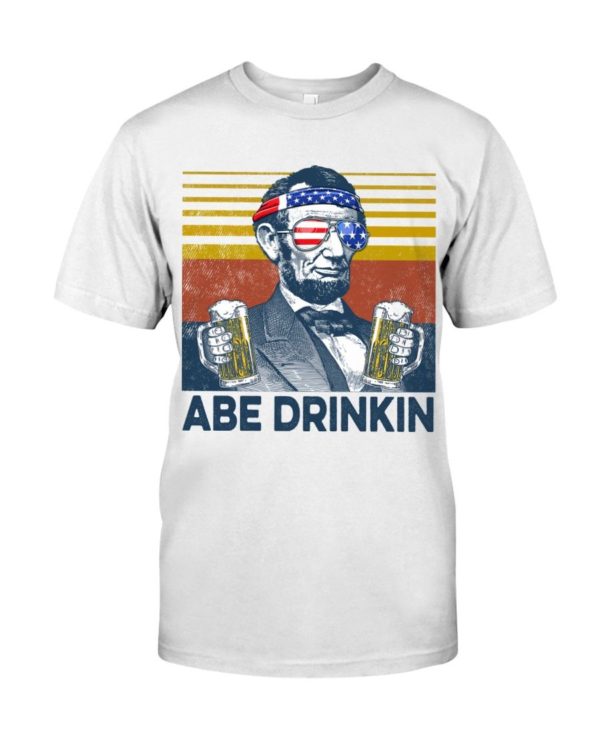 Beer Abe Drinking Classic T Shirt Apparel