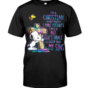Snoopy I'm A Christian I'm Not Perfect I Make Mistakes Shirt Apparel