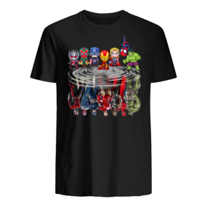 Marvel Avengers Chibi Characters Water Reflection Mirror Shirt Apparel