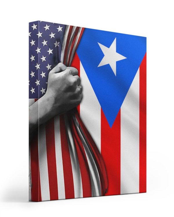 Puerto rican flag canvas Gallery Wrapped Canvas Prints Apparel
