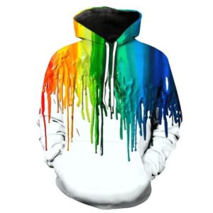 Dripping Rainbow Paint 3D Hoodie Apparel