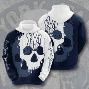 Skull NYY New York Yankees Full Frinting Hoodie Apparel