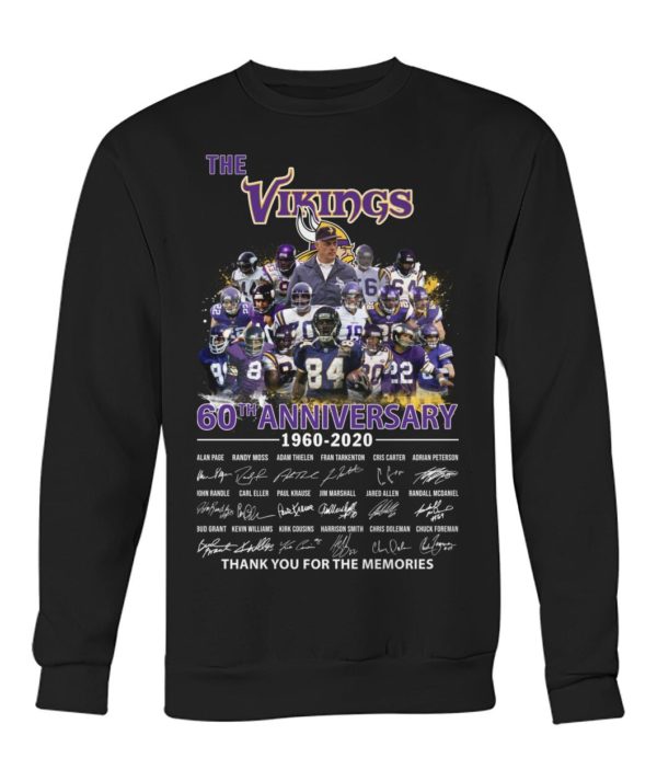 The Vikings 60Th Anniversary 1960 2020 Thank You For The Memories Signature Shirt Apparel