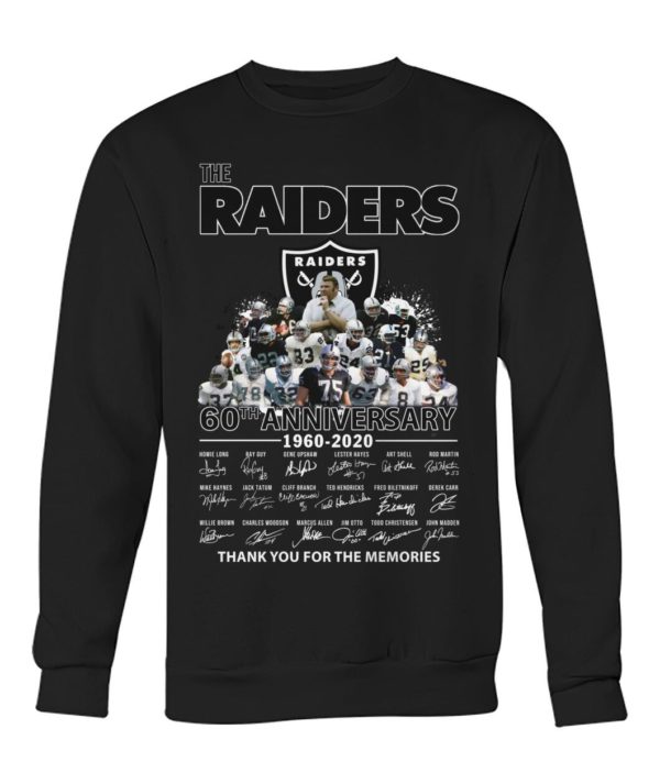 The Raiders 60Th Anniversary 1960 2020 Thank You For The Memories Signature Shirt Apparel