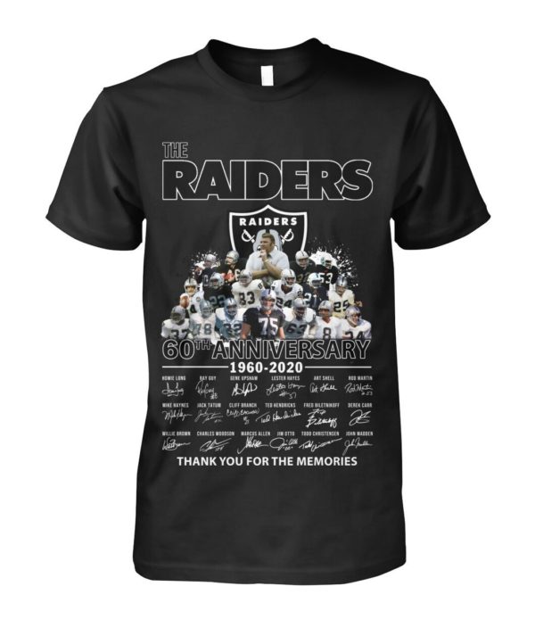 The Raiders 60Th Anniversary 1960 2020 Thank You For The Memories Signature Shirt Uncategorized