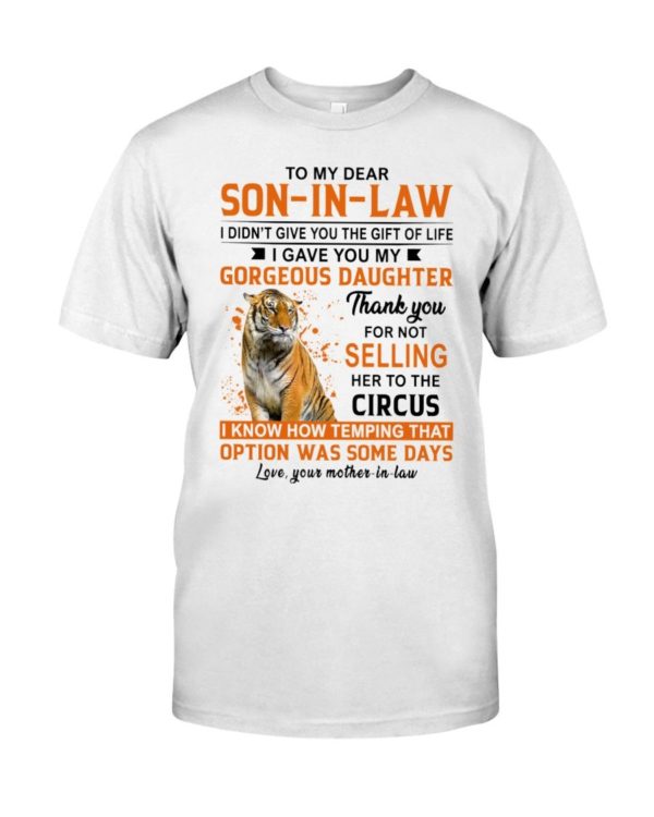 To My Dear Son In Law Shirt Apparel