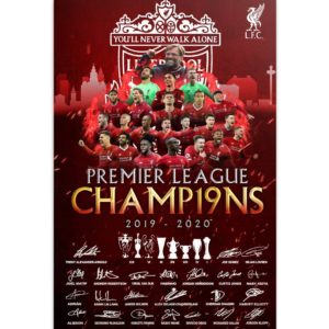 Liverpool Premier League Champions 2019 2020 You'll Never Walk Alone Poster Apparel