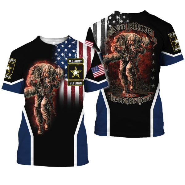 Veteran No One Gets Left Behind 3D All Over Printed Shirts Apparel