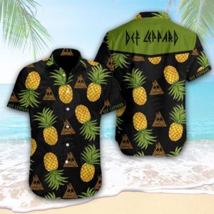 Def Leppard Hawaiian Pineapple Shirt Apparel