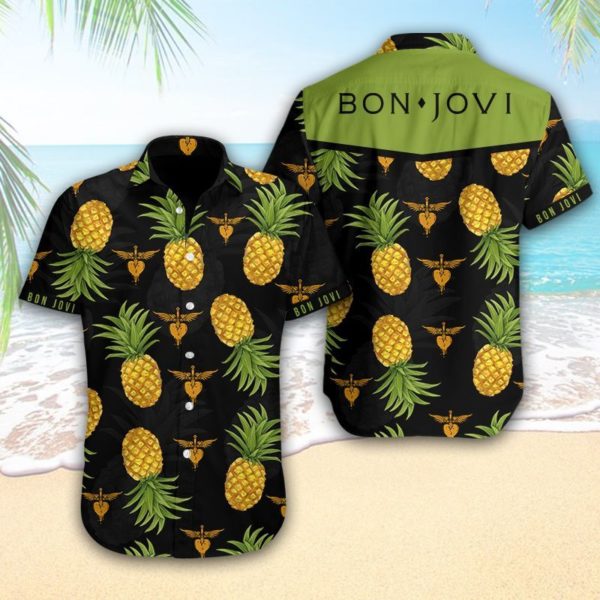 Bon Jovi Hawaiian Pineapple Shirt Apparel