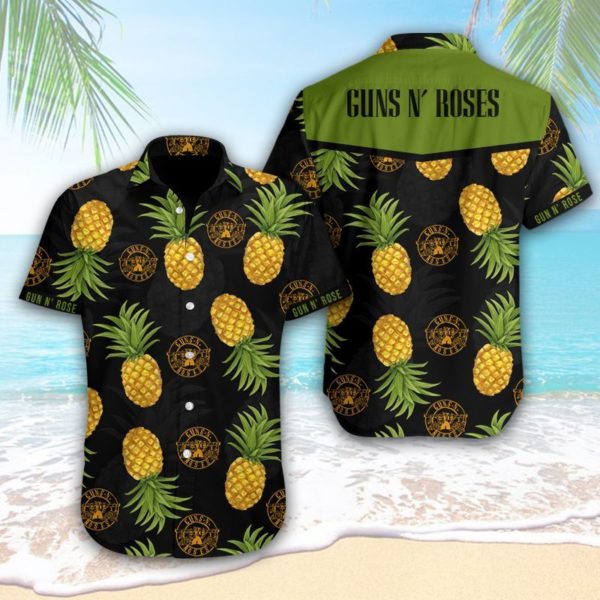 Guns N' Roses Hawaiian Pineapple Shirt Apparel