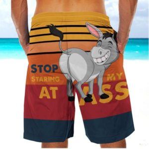 Stop Staring At My A ss Donkey Beach Short Pants Apparel