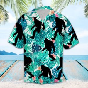 Bigfoot Tropical Hawaiian Shirt Apparel