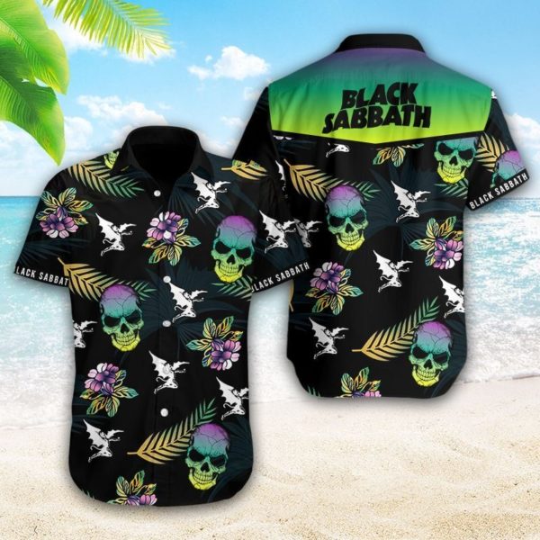 Black Sabbath Hawaiian Skull Shirt Apparel