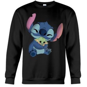 Stitch Hug Baby Yoda Shirt Apparel