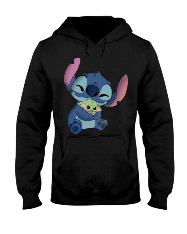 Stitch Hug Baby Yoda Shirt Apparel