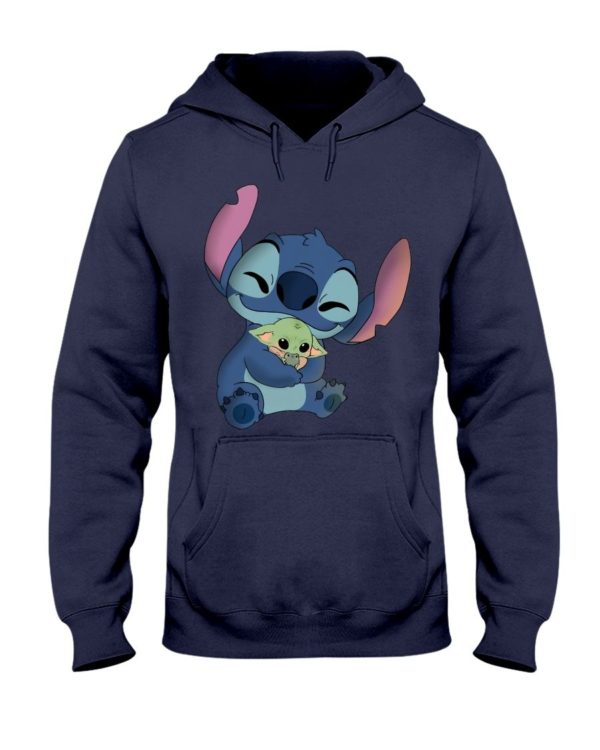 Stitch Hug Baby Yoda Shirt Apparel