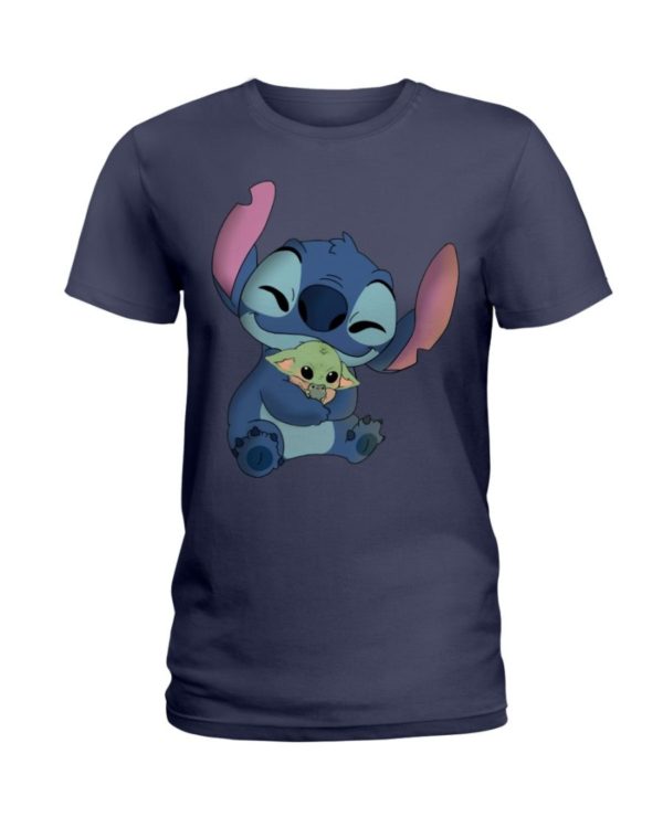 Stitch Hug Baby Yoda Shirt Apparel