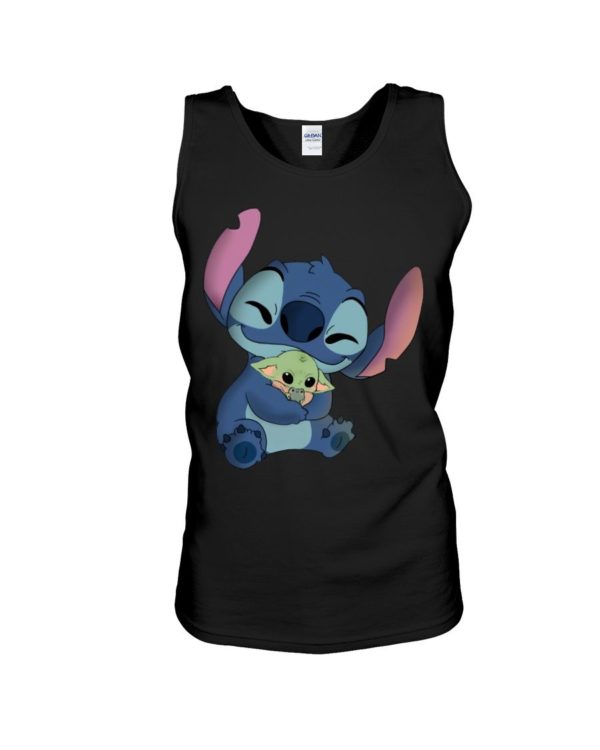 Stitch Hug Baby Yoda Shirt Apparel