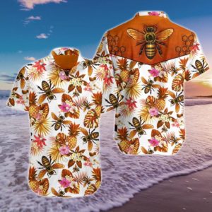 Bee Hawaiian Pineapple Shirt Apparel