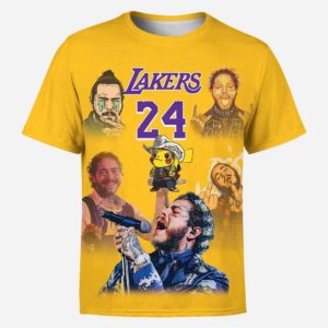 Lakers Kobe 24 Malone 3D All Over Print Shirt Apparel
