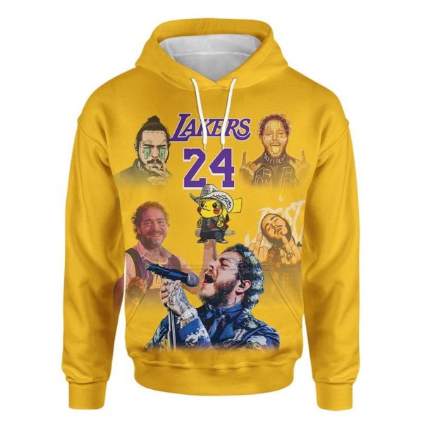 Lakers Kobe 24 Malone 3D All Over Print Shirt Apparel