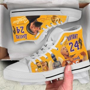 KOBE & GiGi Bryant 24 Lakers Unisex High Top Shoes Apparel