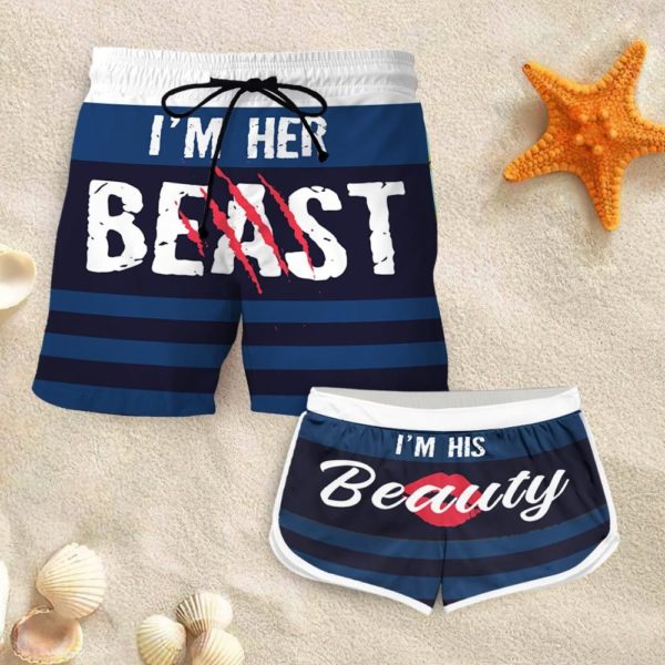I'm Her Beast & I'm His Beauty Couple Matching Shorts Apparel