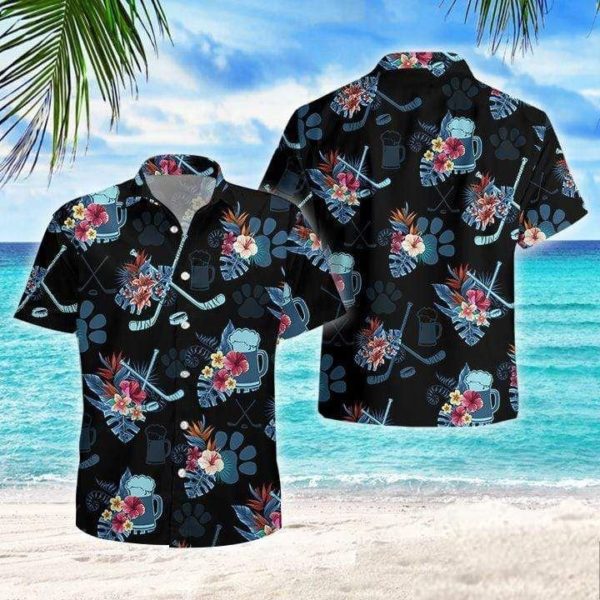 Hockey and Beer Tropical Hawaiian Shirt Jisubin Apparel