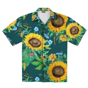 Sunflower Floral Tropical Hawaiian Shirt Jisubin Apparel