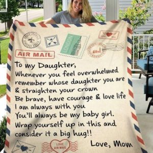 To My Daughter Air Mail Blanket Apparel