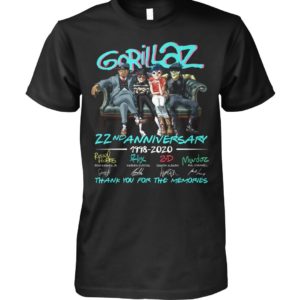 Gorillaz 22nd Anniversary 1998 2020 Memories Shirt Apparel