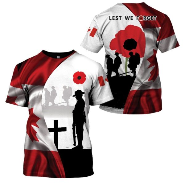 Lest We Forget 3D All Over Print T Shirt Apparel