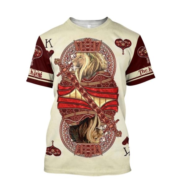 The King of Wildlife Lion Poker 3D All Over Print Shirt Apparel