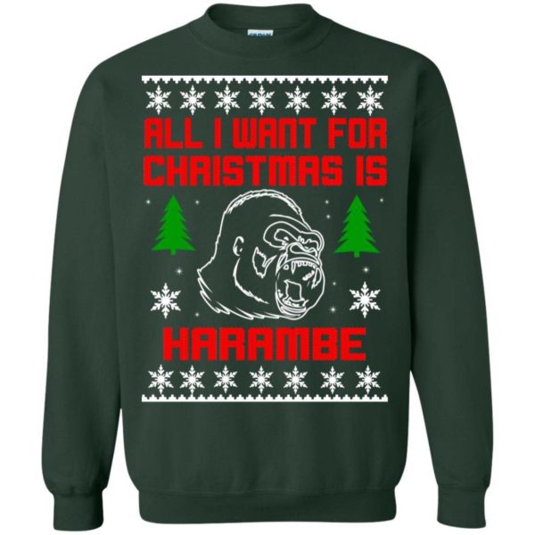 All I Want For Christmas Is HarambeT Rex Attack Reindeer ugly sweater Apparel