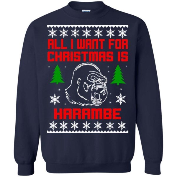 All I Want For Christmas Is HarambeT Rex Attack Reindeer ugly sweater Apparel
