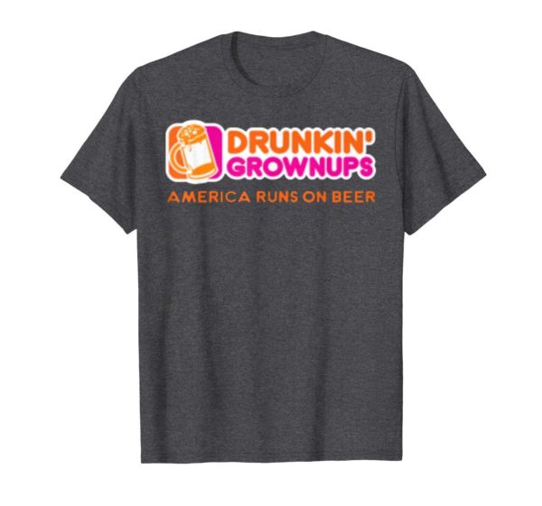 New Color Drunken Grownups American Run On Beer Funny Shirt Apparel