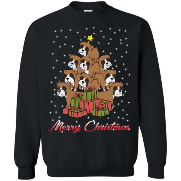Boxer Christmas tree sweater Apparel