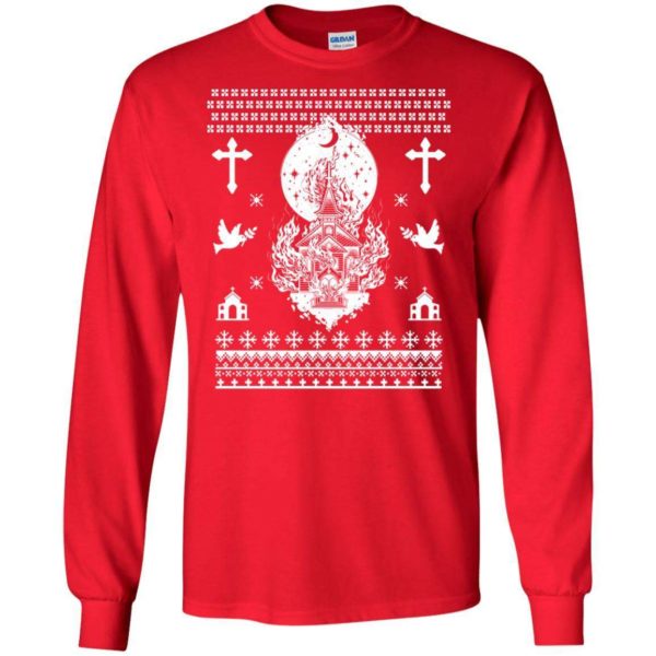 Burning Church Christmas Sweater Apparel