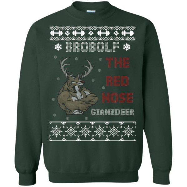 Brobolf The Red Nose Gianzdeer Christmas Sweater Apparel