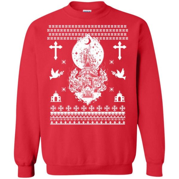 Burning Church Christmas Sweater Apparel