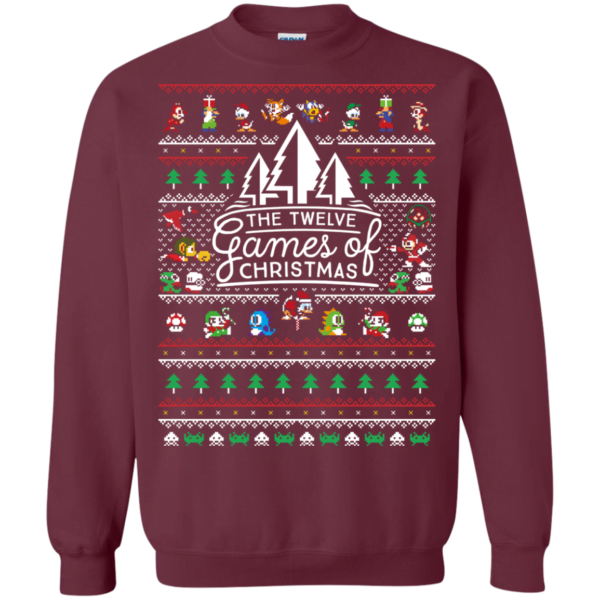 12 games of christmas sweatshirt ugly christmas sweater T Shirt Apparel