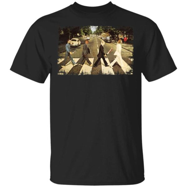 Freddy Krueger Michael Myers Jason Voorhees Pennywise On Abbey Road T shirt TT08 Apparel
