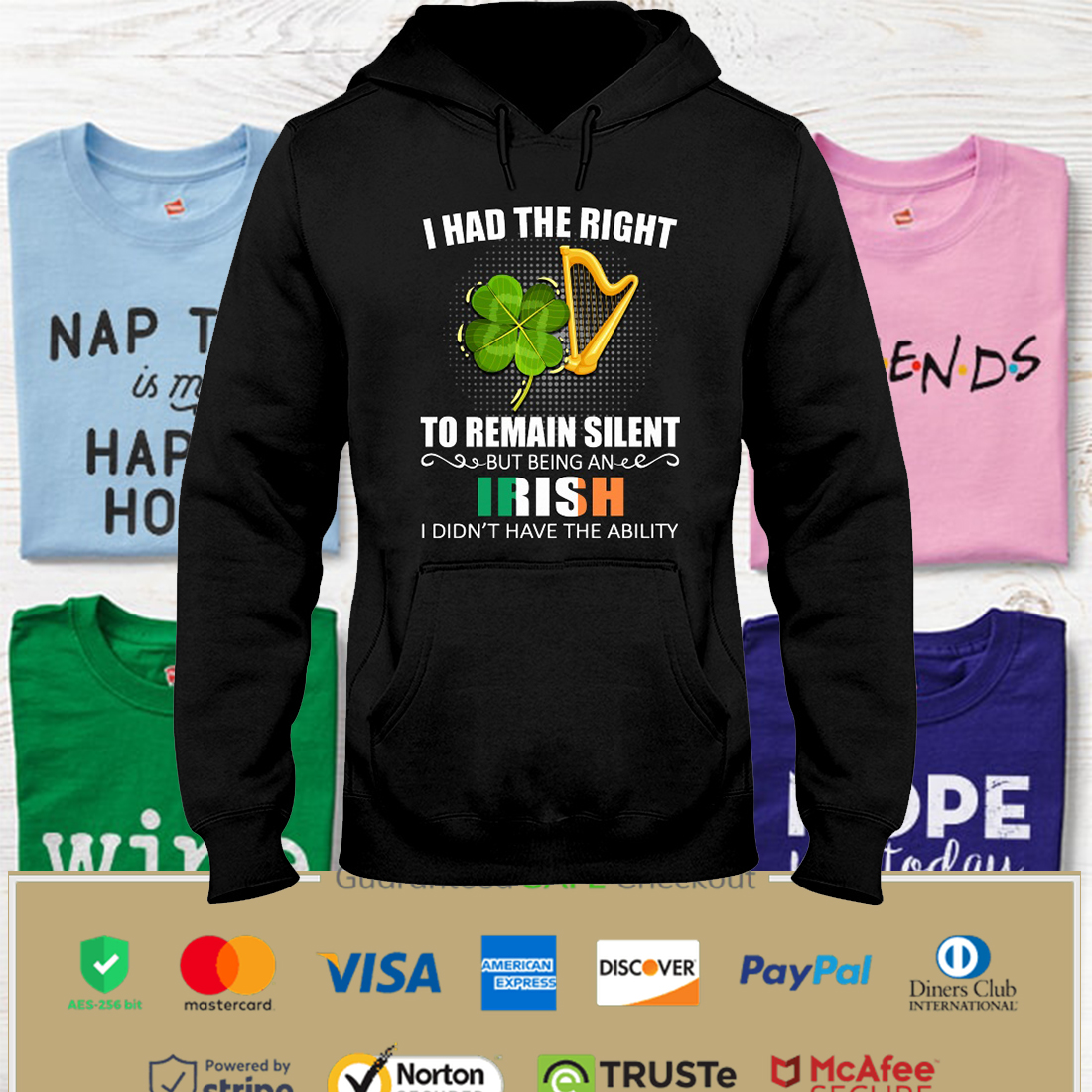 TO REMAIN SILENT BEING A IRISH Hooded Sweatshirt Apparel