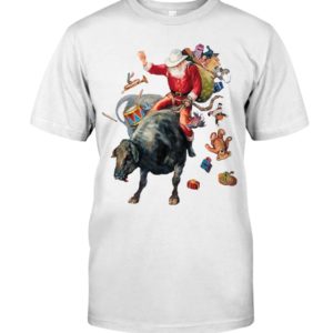 Santa Riding The Bull Shirt Apparel