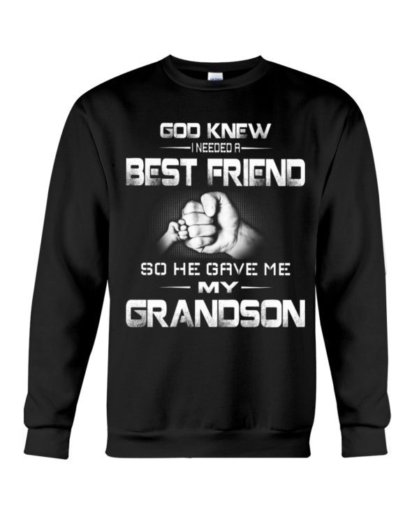 God Knew I Needed A Best Friend Grandpa and Grandson Shirt Apparel