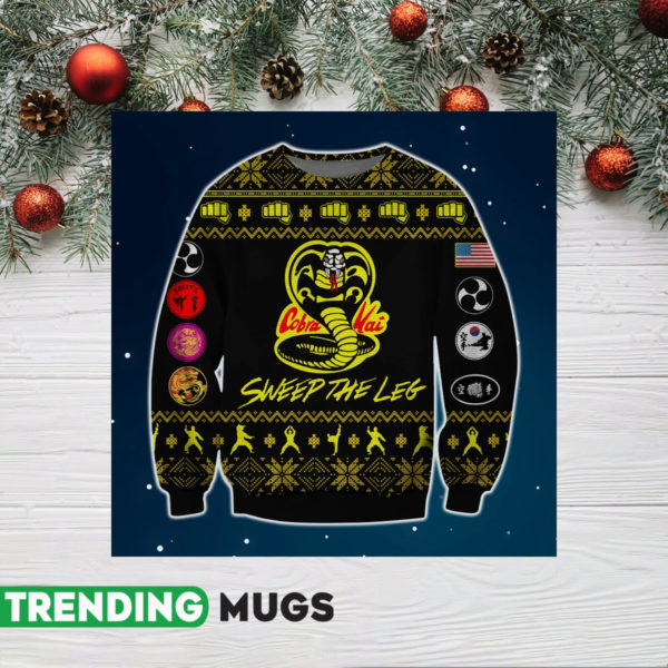 Cobra Kai Knitting Pattern 3D Print Ugly Christmas Sweater Jisubin Apparel