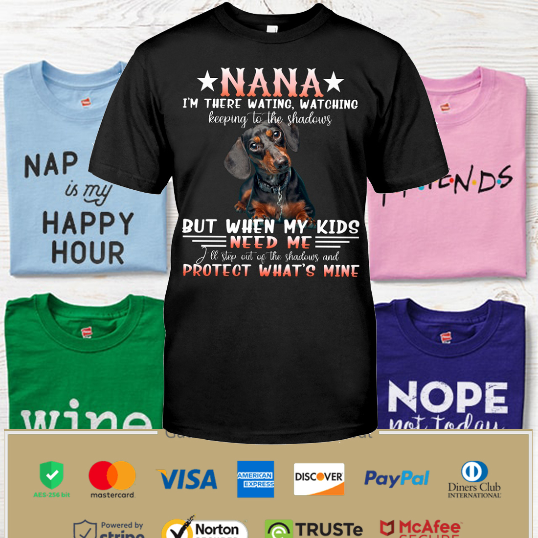 Dachshund Nana Shirt, Hooded Sweatshirt, Long Sleeve Tee Apparel